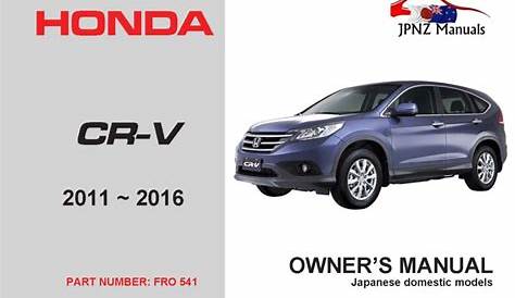 Honda - CR-V CRV Car user Owners Manual in English 2011 - 2016