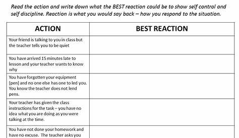 choices and consequences worksheets pdf
