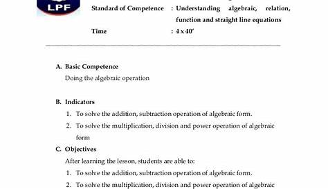 Algebraic operations