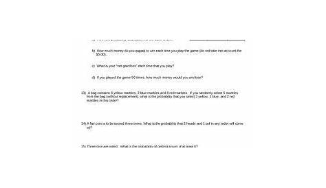 Addition And Multiplication Rules Of Probability Worksheet Answers