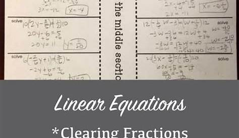 solving linear equations with fractions worksheets