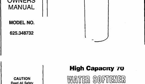 kenmore elite water softener manual