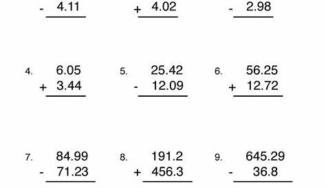 Add/Subtract Decimals Worksheet - Have Fun Teaching | Decimals