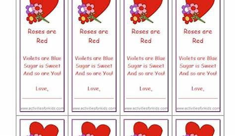 Valentine's Day Bookmarks Printable