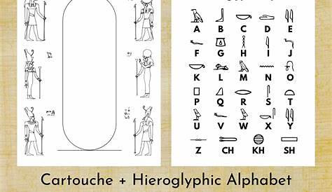 Ancient Egyptian Hieroglyphic Alphabet Cartouche Printable Worksheet