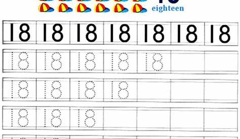 number 18 worksheets printable