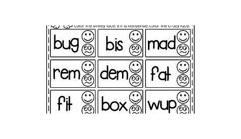 nonsense words worksheets