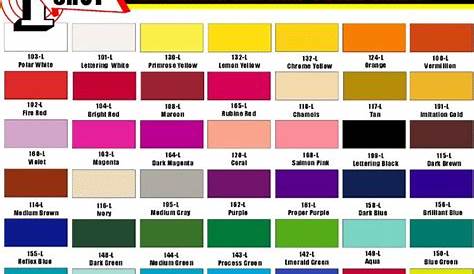 1 Shot Paint | Rayco Sign Supply | Paint color chart, Paint charts