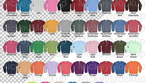 gildan color chart sweatshirt