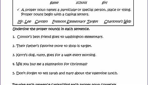 Capitalizing Proper Nouns Worksheet - Printable Word Searches