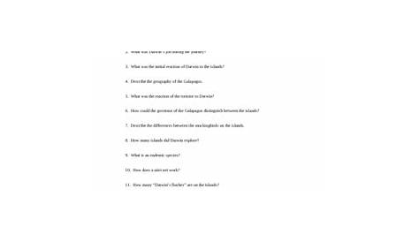 voyage to the galapagos worksheet answers