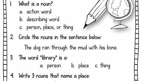 second grade grammar worksheets