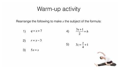 rearranging formulas worksheet