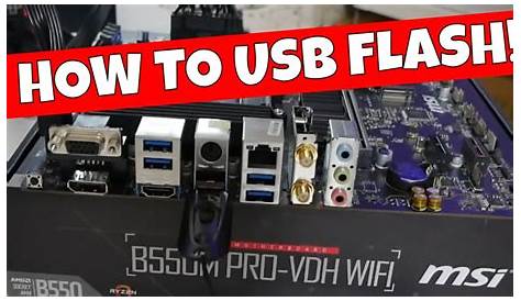 MSI B550M Pro VDH Wifi USB BIOS Button Flash Guide - YouTube