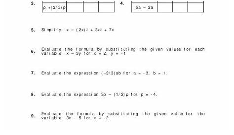 Evaluating Expressions Worksheet for 9th Grade | Lesson Planet