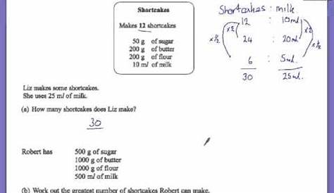 math recipe worksheet