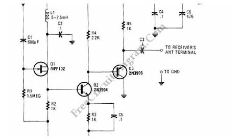 Active Antenna With Gain (Booster) – Electronic Circuit Diagram