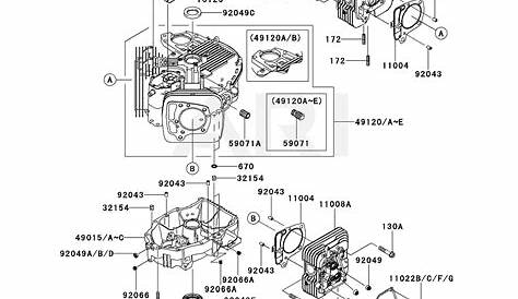 Kawasaki FR651V-AS00 4 Stroke Engine FR651V Parts Diagram for CYLINDER