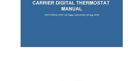 older carrier thermostat manual