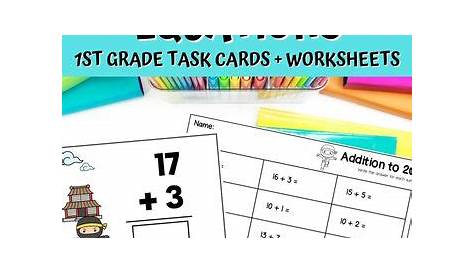 Math Ninja Addition to 20 Task Cards and Worksheet Pack | TPT