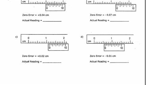 Solved Worksheet(Vernier Calipers / Micrometer Screw Gauge | Chegg.com