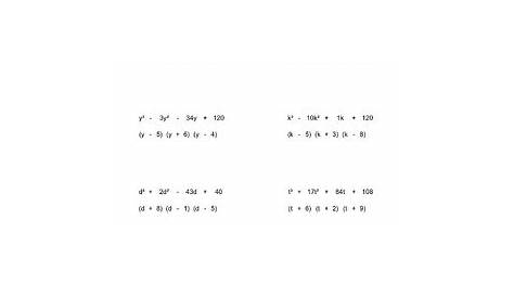 Factoring Polynomials Practice Worksheet Generator by Mental Math