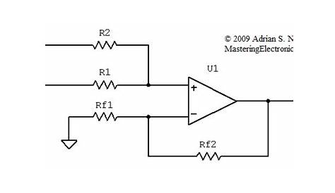 non inverting summing amplifier circuit diagram