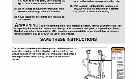 proform 525 treadmill manual