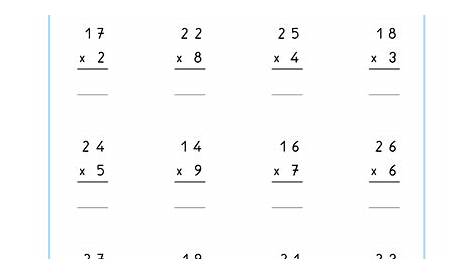standard algorithm multiplication worksheets