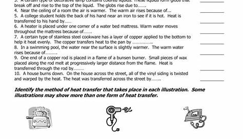 heat transfer worksheet