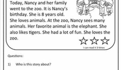 reading for 5 year olds worksheets