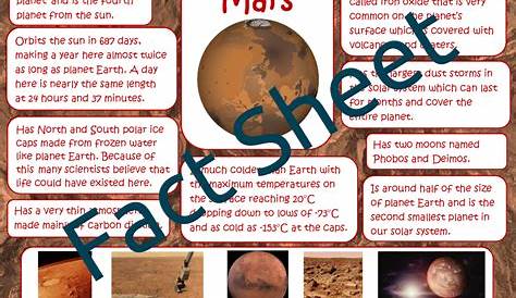 grade 3 mars fact printable worksheet