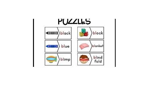 BL Blends Phonics Center: Picture and Word Match Puzzles by Teach Fun