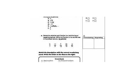 irrational numbers worksheets