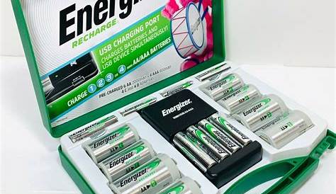 Energizer Rechargeable Batteries Kit With Charger 6 AA & 4 AAA Adapters