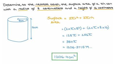 surface area of a cylinder practice questions