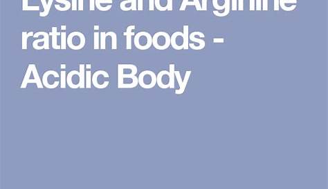 lysine-arginine ratio food chart