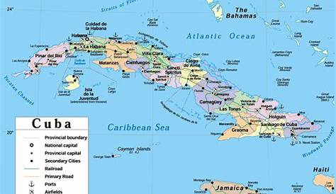 Detailed political and road map of Cuba. Cuba detailed political and