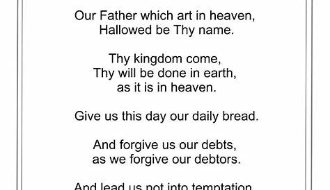 the lord's prayer king james version printable