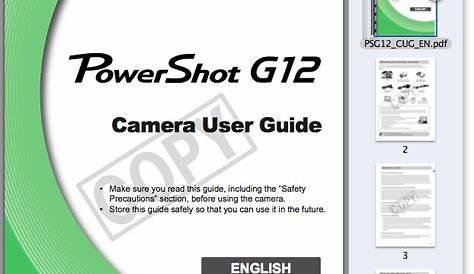 Canon G12 Manual — Download The PDF Now