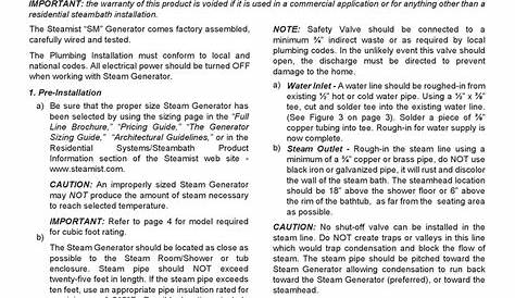 steamist steam generator manual