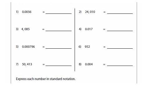 scientific notation calculations worksheet