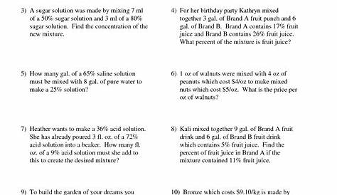 problem and solution worksheets