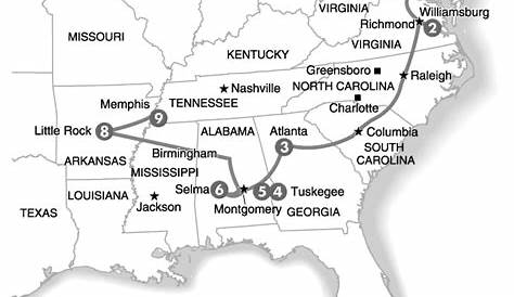 Civil Rights Trail Tour Route