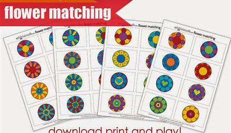 Learn with Play at Home: Free Printable Flower Matching Game Petite