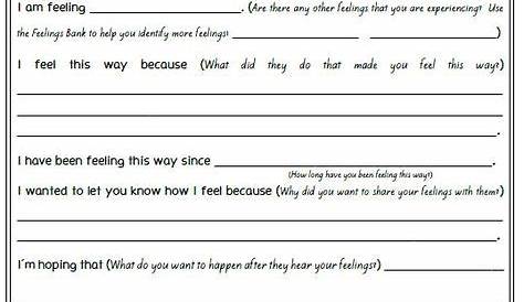 processing emotions worksheets