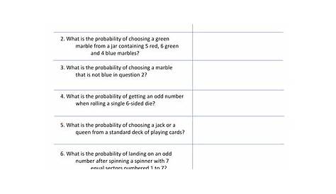 Basic probability worksheet | Teaching Resources