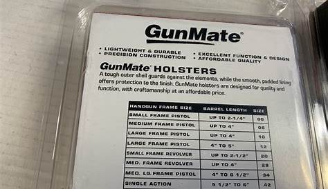 gunmate holsters size chart