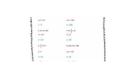 solving two step equations worksheets