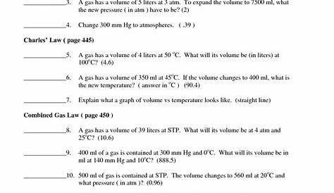 gas law calculations worksheet